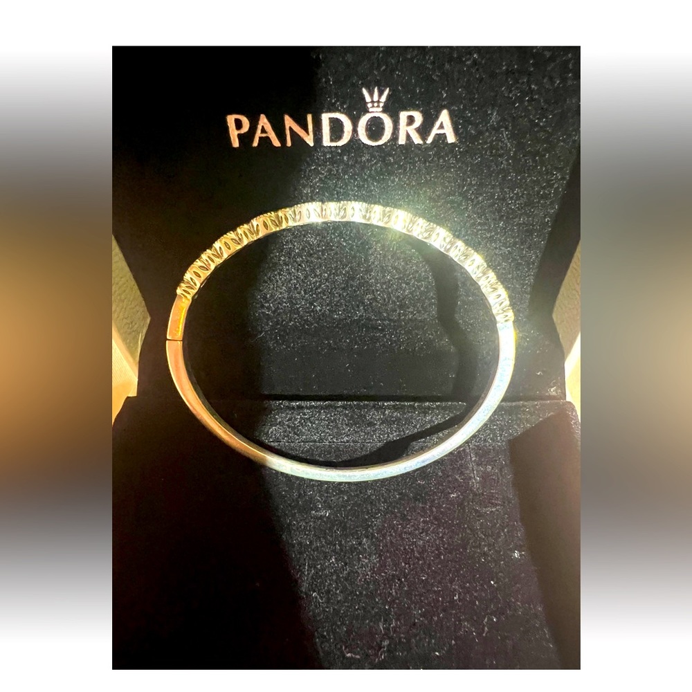 Authentic Pandora pave crystals bracelet/ bangle.